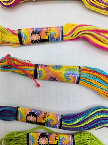 10 Knäuel Prisma Baumwolle Stickgarn gelb orange grün bunte Farben - Bild 5 von 7