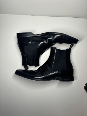 Jill Sander Mens 6.5 D Black Chelsea Boots Made In Italy