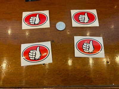 Thumbs Up Sticker Oval 2.5x2-(Set of 4) bonus, Free Flag Sticker