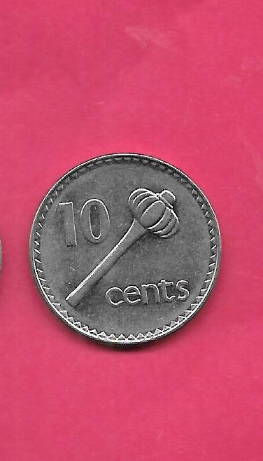 FIJI KM52a 1992 UNCIRCULATED-UNC MINT  MODERN LARGE 10 CENTS COIN  