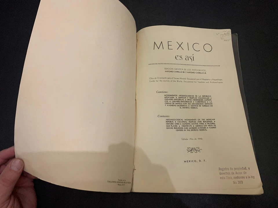 1946 Mexico es asi Mexico Travel Book by Antonio Carillo Softcover - Image 2 of 4