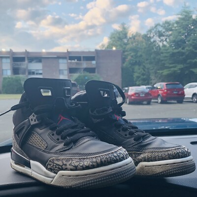 Nike Air Jordan Spizike BG Black Varsity Red Cement Grey 317321-034 Sz 6.5Y