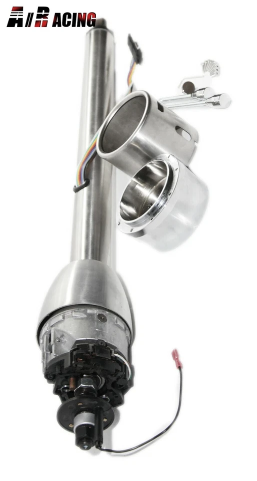 Universal 32" GM Style coluna de direção de mudança de piso + 9 furos adaptador de roda prata - Imagem 4 de 4