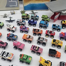 Galoob Micro Machines 70+ Vintage Mixed Lot w/ Case 80's Hot Rods Planes Boats