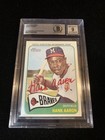 2014 TOPPS HERITAGE 1965 HANK AARON RED AUTOGRAPH ATLANTA BRAVES BGS 9