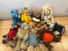 TY Attic Treasures Teddy Bear Lot 9 Bears with Tags Halloween, Ladybug, Sail