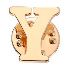 Letter Lapel Pins, Initial Alphabet Collar Pins, Gold Tone, Letter Y