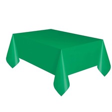 Unique 50359 Emerald Green Rectangular Plastic Table Cover 54" x 108" 1 Count