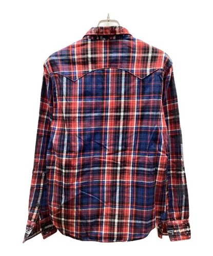 Camisa a Cuadros Replay Para Hombre Azul Rojo Informal Manga Larga S - Imagen 2 de 4