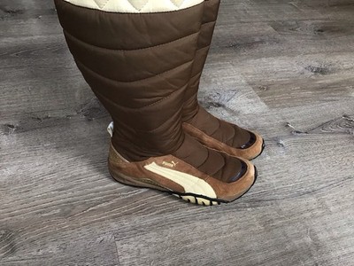 Women s Size 8 Vintage Puma Boots Brown Suede / Puffer Boots Y2k #300697 03