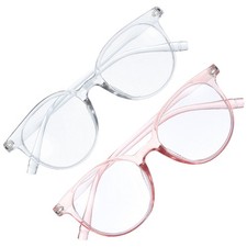 2 Pcs Clear Frame Glasses Light Blocking Glasses Anti Glare for Digital Use