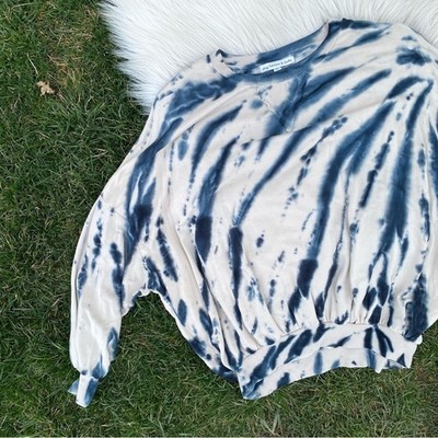 Young Fabulous Broke blue tie dye oversized sweatshirt small