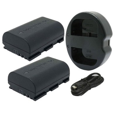 Replacement for Canon EOS 90D Battery (2-Pack, 2600mAh) and Dual Charger
