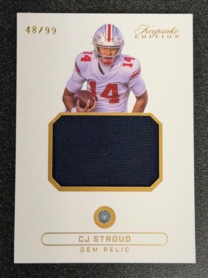 2024 Keepsake Edition #326 CJ Stroud Gem Jumbo Jersey Relic #/99