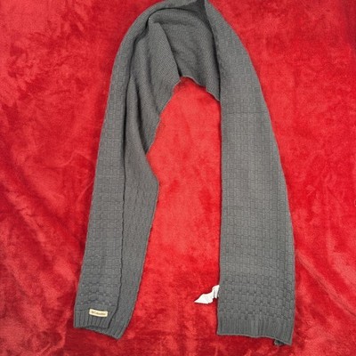 Columbia Unisex Dark Gray Knit Winter Scarf Made in Taiwan Acrylic Blend