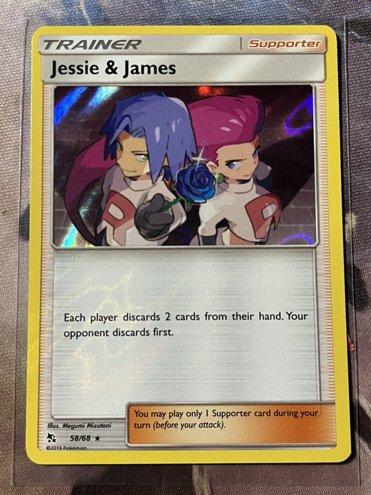 POKEMON JESSIE & JAMES 58/68 HOLO RARE HIDDEN FATES LP