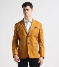 Gold Two-Button Formal Blazer