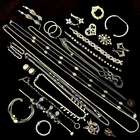 Vtg Silvertone Jewelry Lot 30 PCS Crown Trifari Monet Gerrys 1928 Garne Estate C