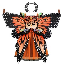 Butterfly Costume for Girls Monarch Dress up with Wings Headband Halloween,...