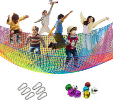 Climbing Cargo Net, 6.5' X 9.8' Double Layers Playground Safety Net, Kids Backya