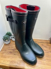 Aigle Parcours ISO Size 12 EU47 Wellington Boots Bronze Green Wellies