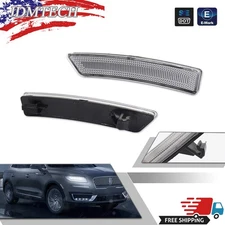 Clear For 2016-2018 Lincoln MKX Front Bumper Fender Side Marker Light Reflectors