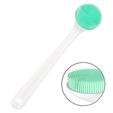 Silicone Body Scrubber Exfoliator, Back Brush Long Handle for Shower with Sof...