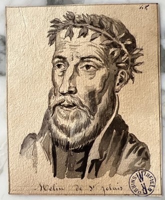 After Raphael Morghen (1761-1833) Old Master Drawing of Poet Ludovico Ariosto