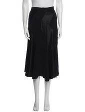 Vintage Ossie Clark c. 1970 Black Crepe Satin Paneled Skirt 1960’s 1970’s 