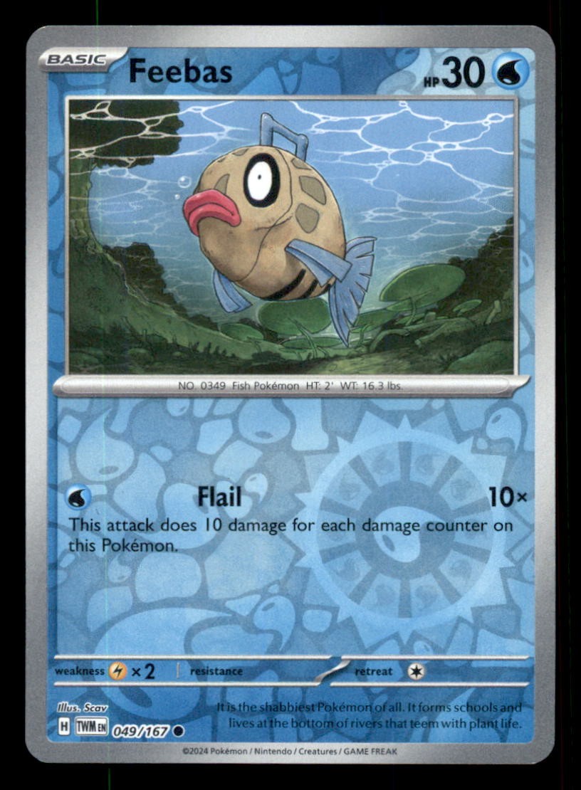 FEEBAS 049/167 REVERSE HOLO TWILIGHT MASQUERADE POKEMON NEAR MINT