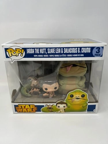 Funko POP! Jabba the Hutt, Slave Leia & Salacious B. Crumb Supersized NOT MINT