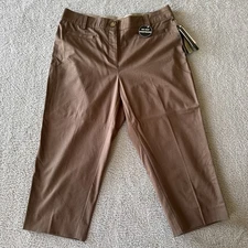 Counterparts Petites NWT Womens Slimming Brown Dress Pants Size 14P