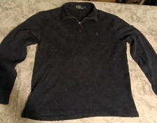 Vintage Polo Ralph Lauren 1/4 Zip Navy Blue Sweater Men's Size Medium
