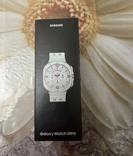 Samsung Galaxy Watch Ultra Silver Aluminum Case White Silicone Band