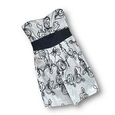 TRIXXI Vintage Y2K Short Black White Floral Design Strapless Dress Woman SIZE 5