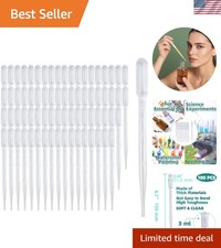 100Pcs 3Ml Disposable Plastic Transfer Pipettes Calibrated Dropper for Science E