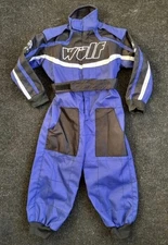 NEW BLUE WULFSPORT KIDS MX MOTORBIKE KART RACE BOILER SUIT APPROX 20" WAIST 3XS