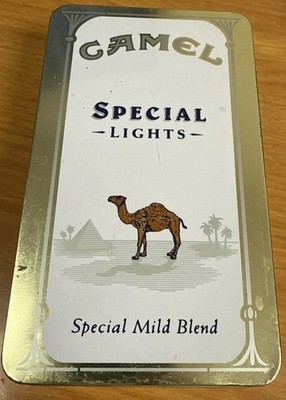 Vtg Camel Special Lights Match Tin with Unopened 50 book Camel Matches 1992
