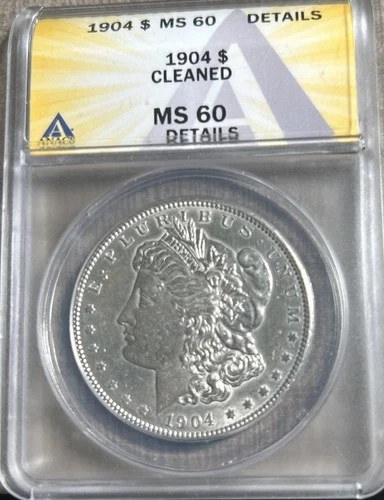 1904 Morgan Dollar ANACS MS 60 Details, Free Shipping