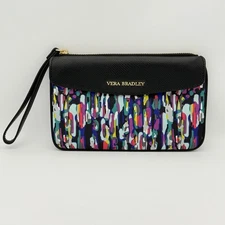 Vera Bradley Envelope Wristlet Wallet Watercolor Brushstrokes Faux Leather Trim