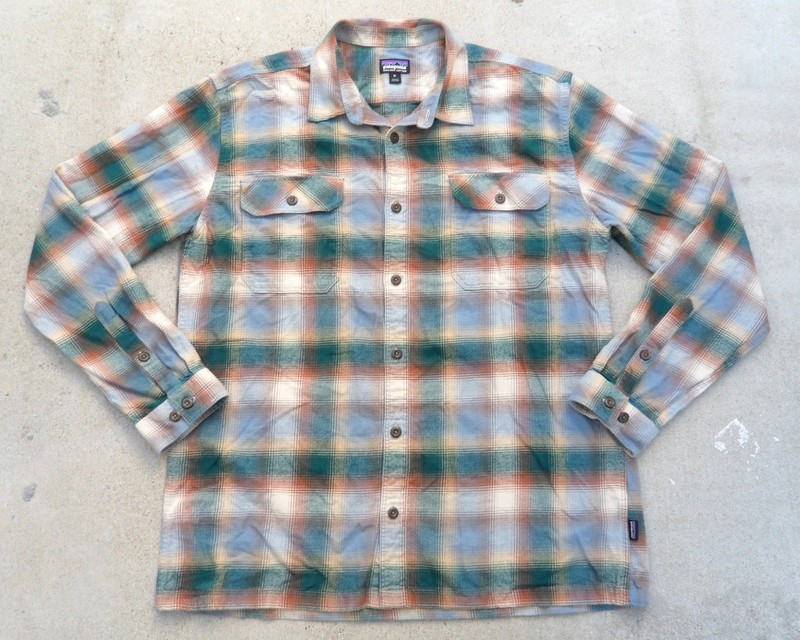 Patagonia Organic Cotton Midweight Fjord Flannel Shirt Men's XL Borealis Green