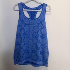 Lululemon Swiftly Tech Racerback Heathered Sapphire Blue Size 12 Gym Yoga Run