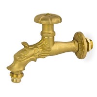 "Nostalgie Wasserhahn Auslaufventil Auslauf-Hahn Antik 1/2\" Messing Drachen-Kopf"