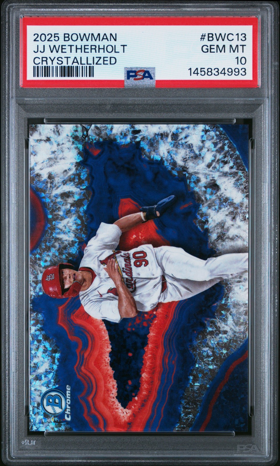 JJ Wetherholt 2025 Bowman #BWC-13 Crystalized SSP PSA 10 Cardinals
