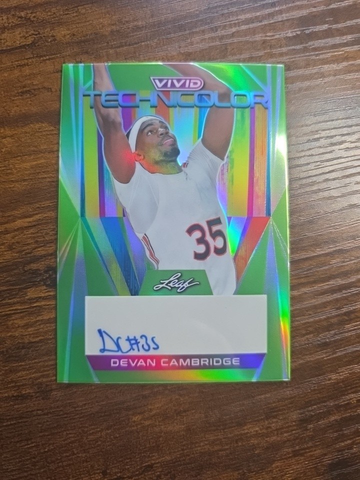 Devan Cambridge 2022-23 Leaf Vivid Technicolor Autograph #T-DC1 /15 NBA