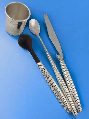 Sterling Silver TOWLE 4pc Bar Set CONTEMPRA HOUSE jade w/ lines c1956