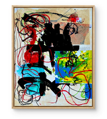 Abstract Art ''Time's Crossing'' Original Acrylic 18x24 inch Painting on Paper
