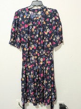 Lauren Ralph Lauren Black Label FELIPPO Dress Sz 14 Dark Floral Preppy Classic 