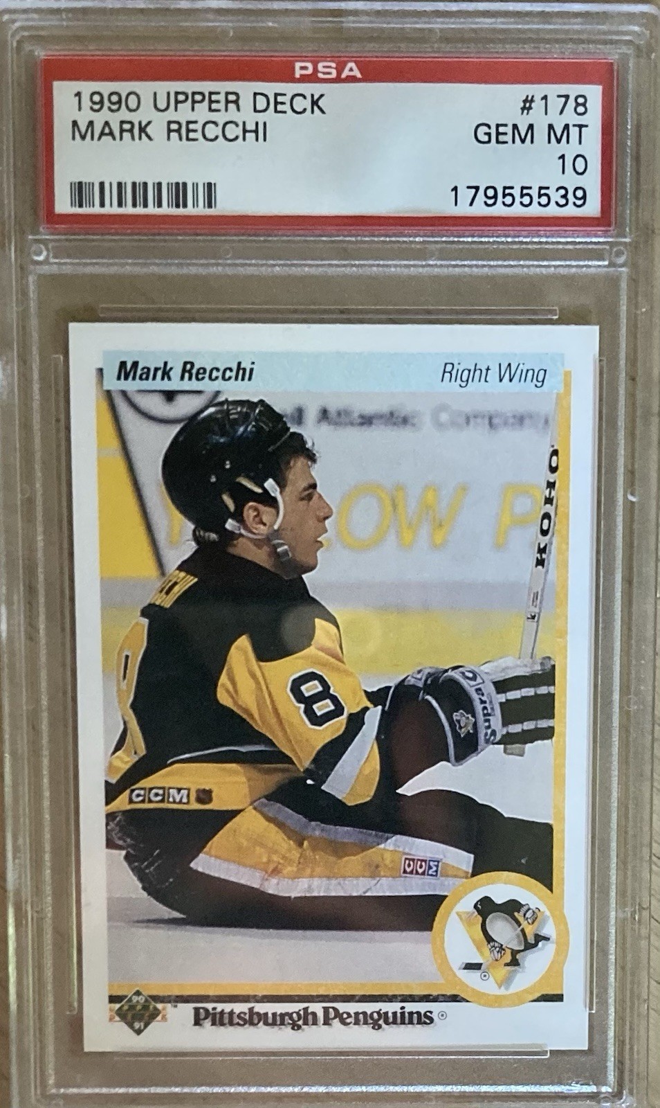 Mark Recchi 1990 Upper Deck #178 Rookie Card PSA 10 Pittsburgh Penguins HOF