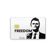 Charlie Kirk Freedom Credit Card Vinyl Skin – Premium Quality Vinyl Decal 2 pack